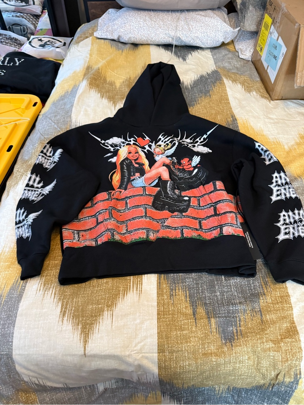 Civil Regime Angel Energy Forever Men’s Fleece Hoodie with Red Brick Size XL